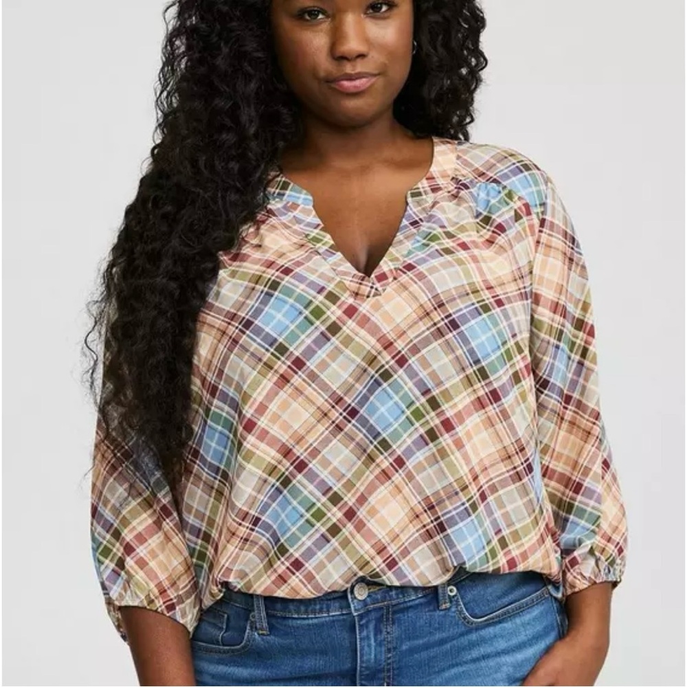 Torrid 1 Harper 3/4 Sleeve Blouse NWT
